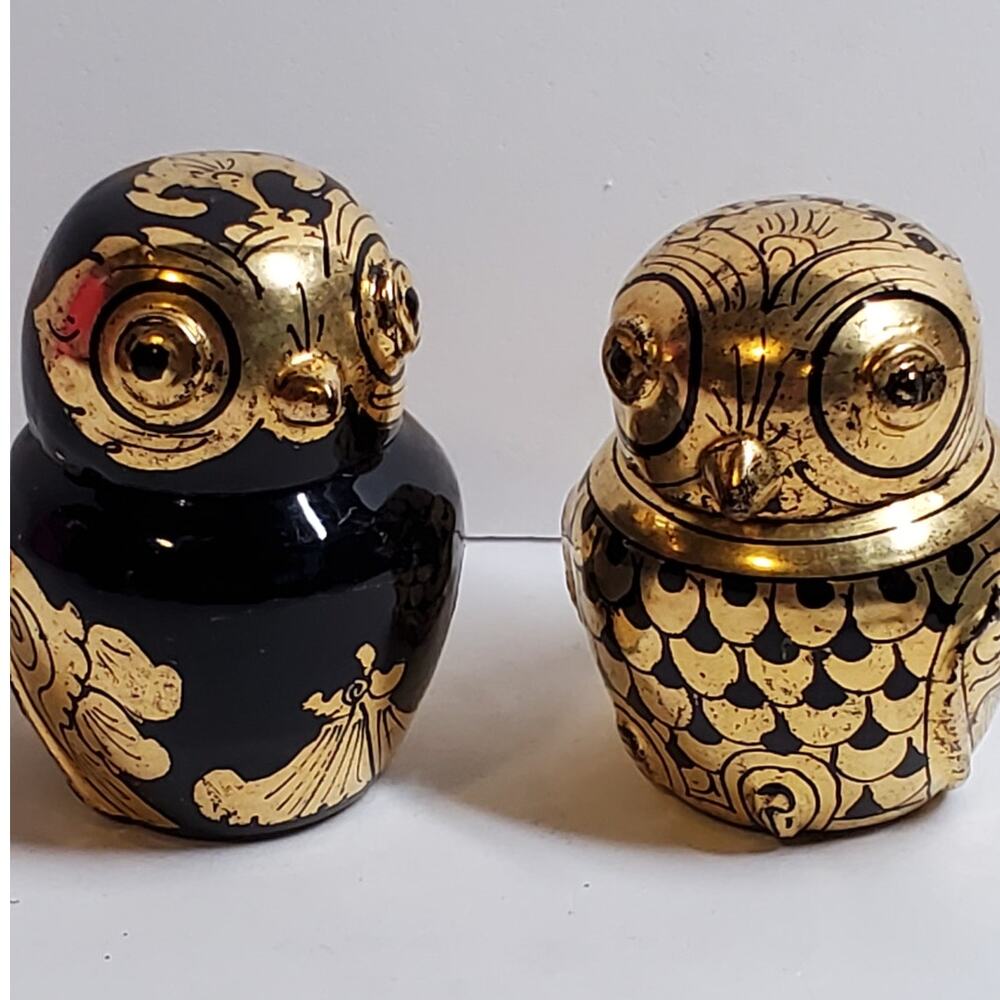 Two Owl Figurines